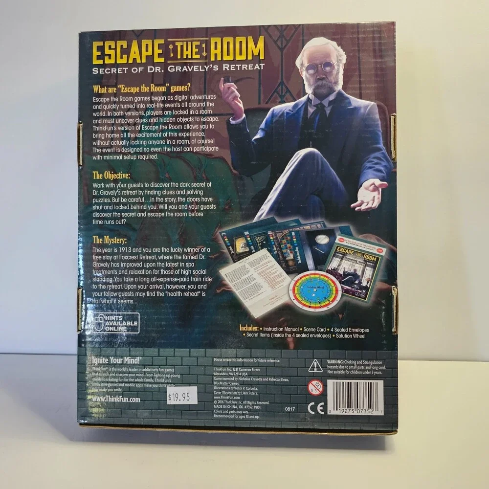 Escape the Room Secret of Dr. Gravely's Retreat Escape Room in a Box Complete
